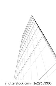 abstract buildings, architectural drawing 3d