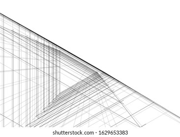 abstract buildings, architectural drawing 3d
