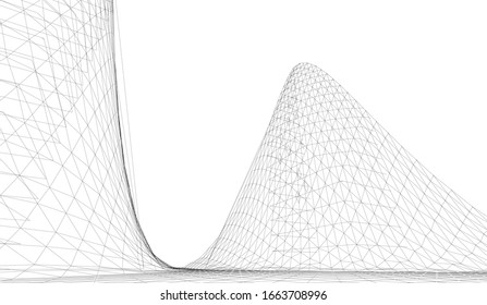 abstract buildings, architectural drawing 3d