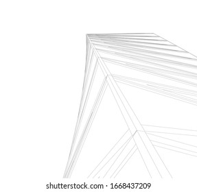 abstract buildings, architectural drawing 3d