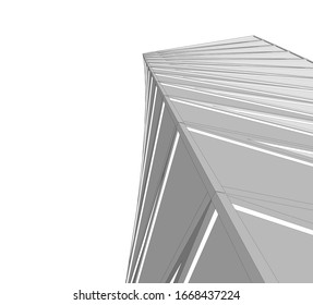 abstract buildings, architectural drawing 3d