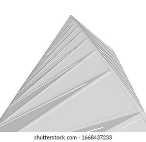edificios abstractos, dibujo arquitectónico 3d