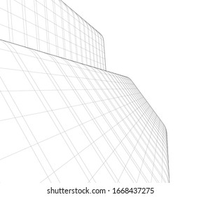 abstract buildings, architectural drawing 3d