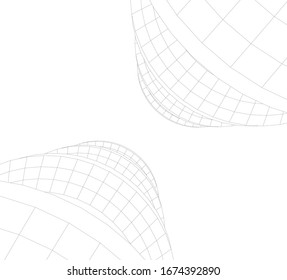 abstract buildings, architectural drawing 3d