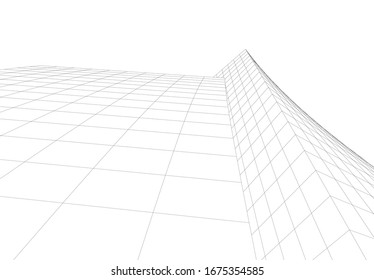 abstract buildings, architectural drawing 3d