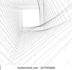 bâtiments abstraits, dessin architectural 3d