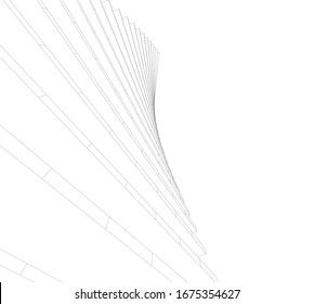 abstract buildings, architectural drawing 3d