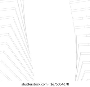 abstract buildings, architectural drawing 3d