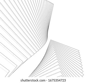 abstract buildings, architectural drawing 3d