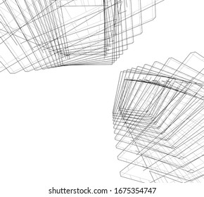 abstract buildings, architectural drawing 3d