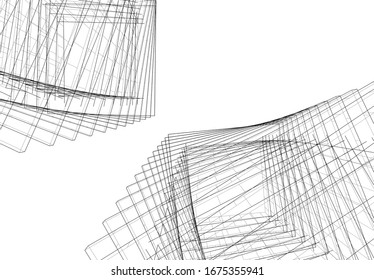 abstract buildings, architectural drawing 3d