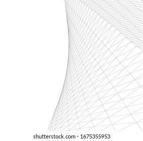 abstrakte Gebäude, architektonische Zeichnung 3d