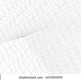 abstrakte Gebäude, architektonische Zeichnung 3d