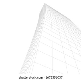 abstract buildings, architectural drawing 3d