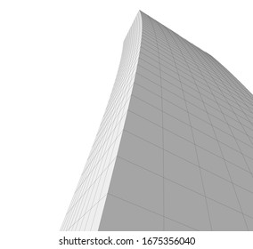 abstract buildings, architectural drawing 3d