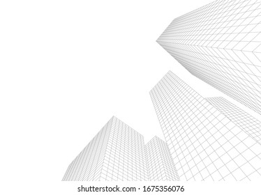 abstract buildings, architectural drawing 3d