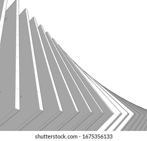 abstract buildings, architectural drawing 3d
