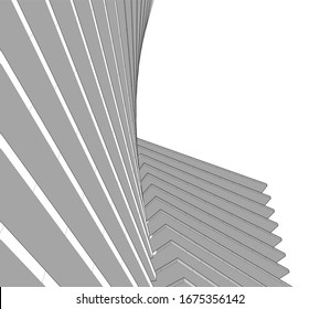 abstract buildings, architectural drawing 3d