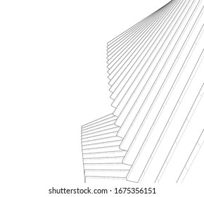 abstract buildings, architectural drawing 3d