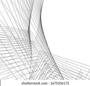 abstract buildings, architectural drawing 3d
