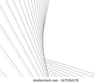 abstract buildings, architectural drawing 3d
