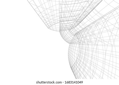 edificios abstractos, dibujo arquitectónico 3d