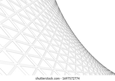 abstrakte Gebäude, architektonische Zeichnung 3d