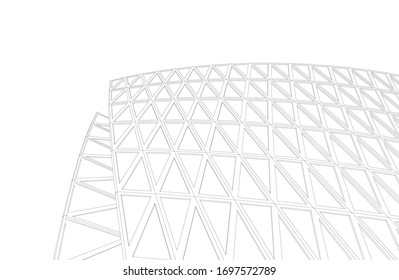 abstract buildings, architectural drawing 3d