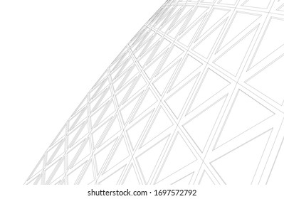 abstrakte Gebäude, architektonische Zeichnung 3d