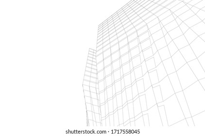 abstract buildings, architectural drawing 3d