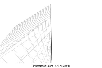 abstract buildings, architectural drawing 3d