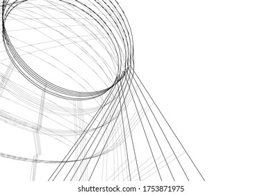 abstract buildings, architectural drawing 3d