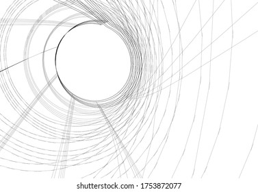 edificios abstractos, dibujo arquitectónico 3d