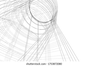 abstract buildings, architectural drawing 3d