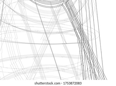abstract buildings, architectural drawing 3d