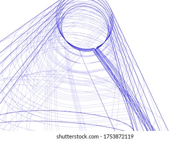 abstract buildings, architectural drawing 3d