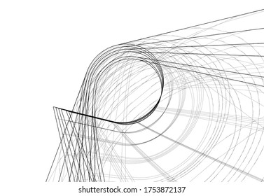 abstract buildings, architectural drawing 3d