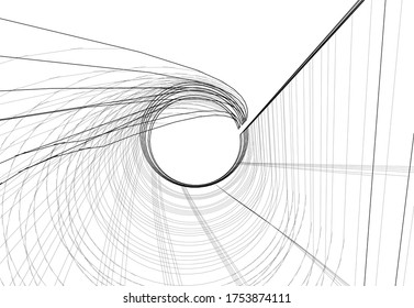 abstract buildings, architectural drawing 3d