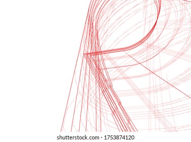 abstract buildings, architectural drawing 3d