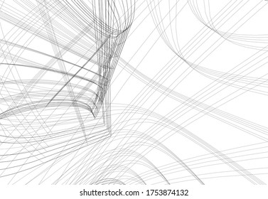 abstract buildings, architectural drawing 3d