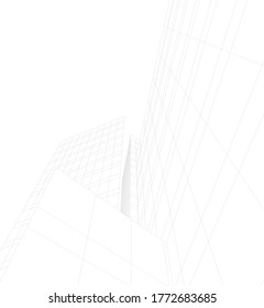 abstract buildings, architectural drawing 3d