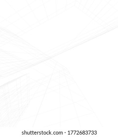 abstract buildings, architectural drawing 3d