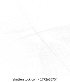 edificios abstractos, dibujo arquitectónico 3d