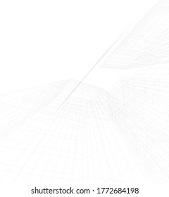 abstract buildings, architectural drawing 3d