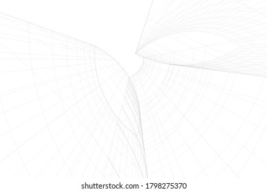 abstract buildings, architectural drawing 3d