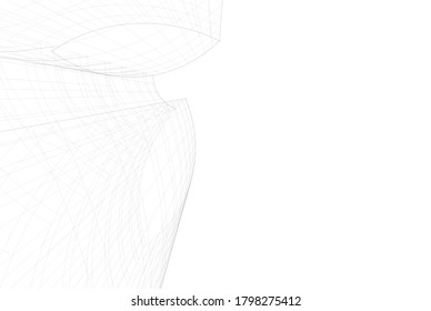 abstract buildings, architectural drawing 3d