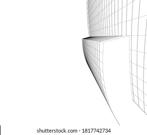abstract buildings, architectural drawing 3d