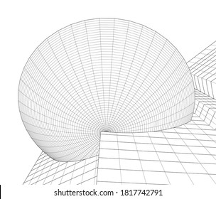 edificios abstractos, dibujo arquitectónico 3d