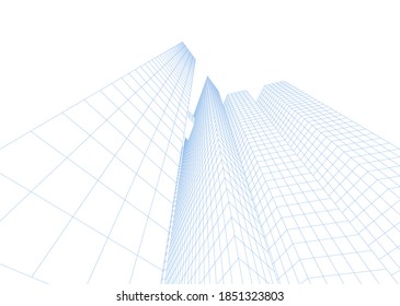 abstract buildings architectural drawing 3d