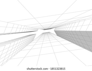abstract buildings architectural drawing 3d